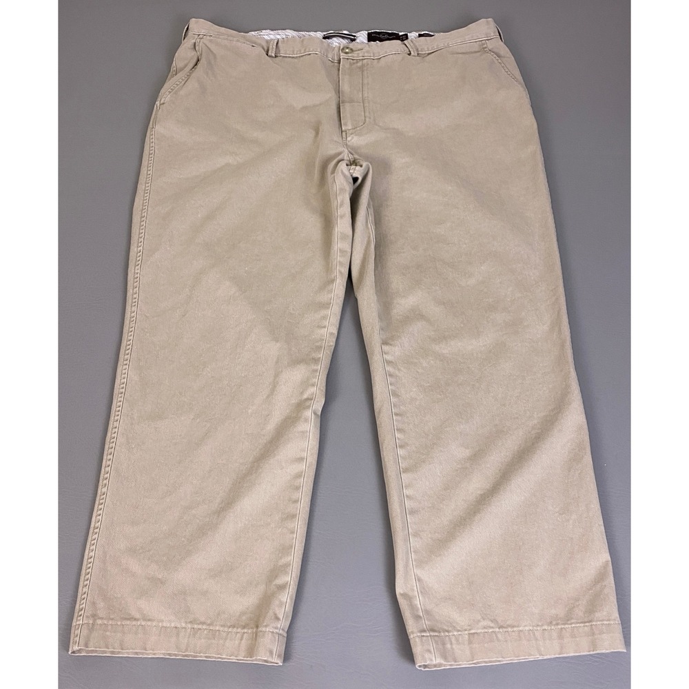 Black Brown 1826 Pants Men's Size 42x27 Khaki Chino Tan Cotton Straight Leg